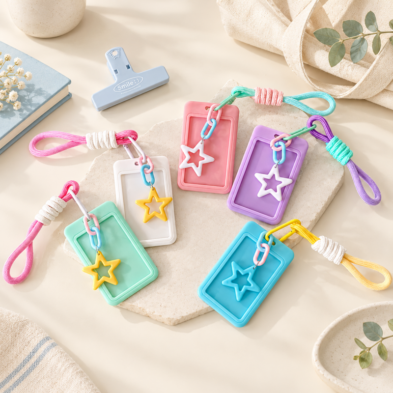 Photo Card Holder - Pastel Frame and Star Charm