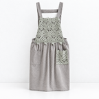 CouldNook Patterned Cooking Apron - Ruffled Edge Detail Kitchen Wear
