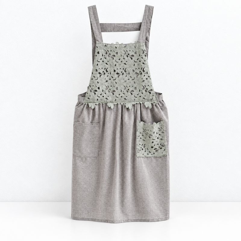 CouldNook Patterned Cooking Apron - Ruffled Edge Detail Kitchen Wear
