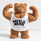 CouldNook Muscle Bear Plush Charm - Raised Arms and Printed Vest