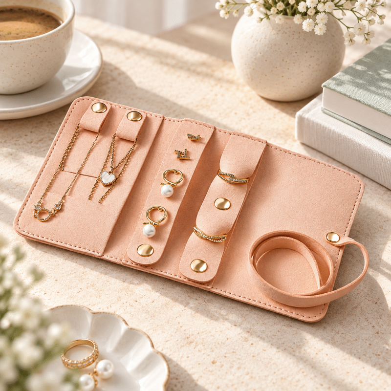 CouldNook Travel Jewelry Organizer - Wrap and Pouch Options