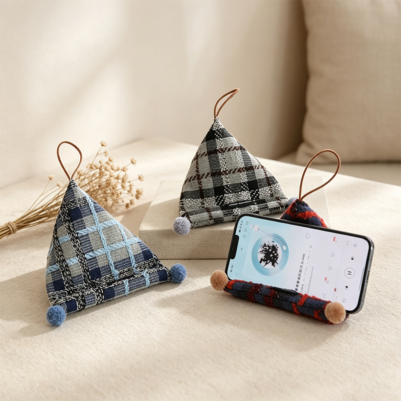 CouldNook Checked Phone Pillow - Soft Desk Stand