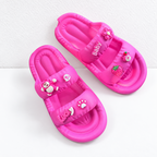 CouldNook Pink Platform Bear Slides - Strawberry Character Design