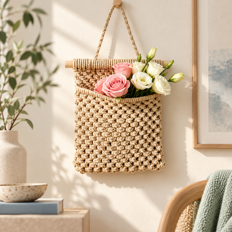 CouldNook Woven Hanging Storage Pocket - Knotted Mesh