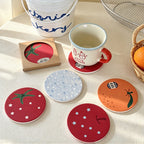 CouldNook Illustrated Coaster - Ceramic Disc and Colorful Seasonal Motifs