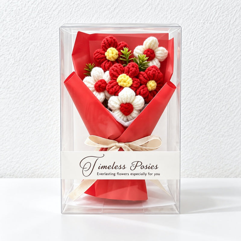 CouldNook Knitted Flower Bouquet - Wrapped Petals for Thoughtful Gifting