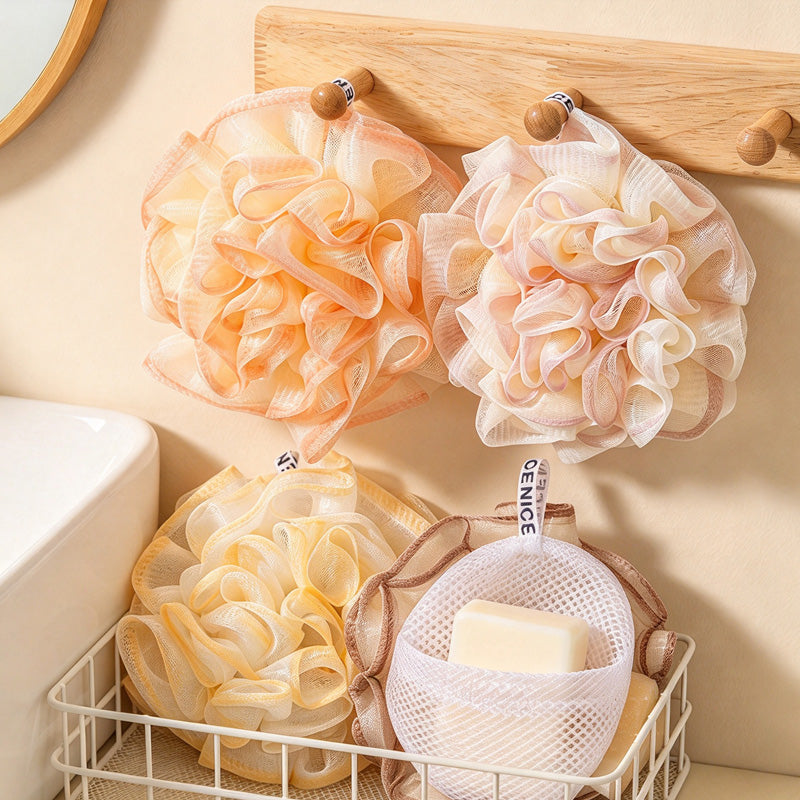 CouldNook Rose Soap Pouch - Ruffled Mesh Flower and Rear Pocket