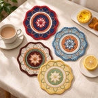 CouldNook Mandala Rubber Printed Table Mat - Knit Effect
