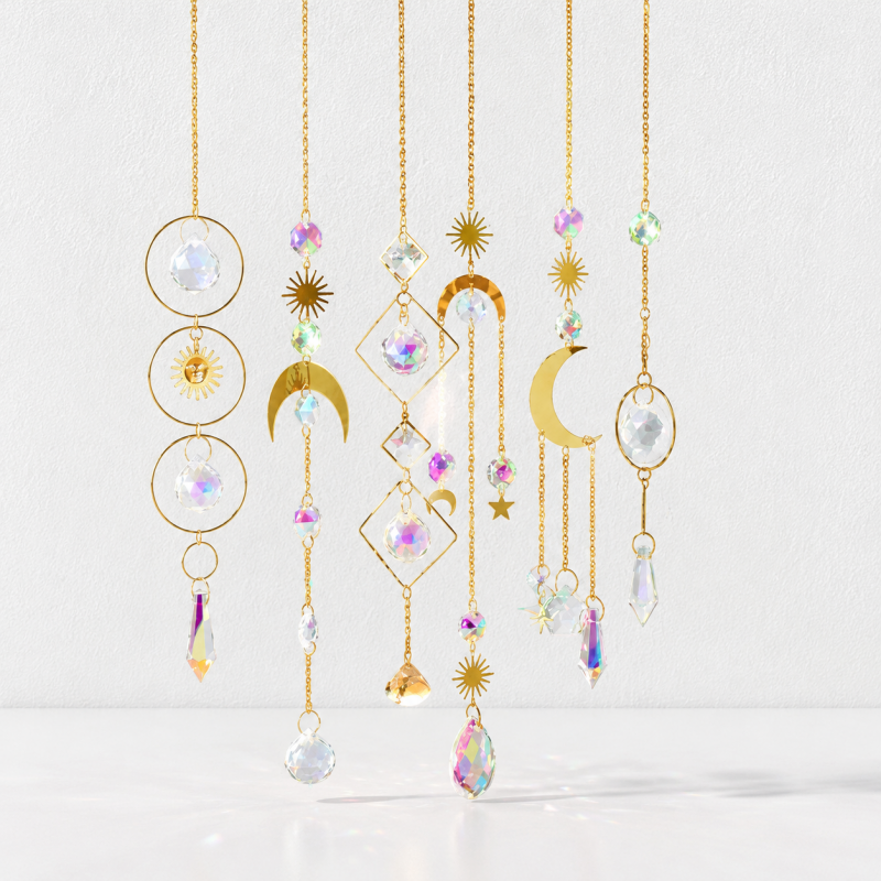 CouldNook Assorted Crystal Suncatcher - Varied Hanging Prism Designs