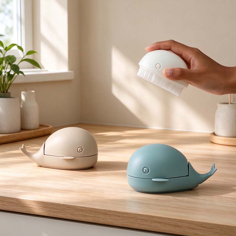 CouldNook Whale Laundry Brush - Matching Tail Holder