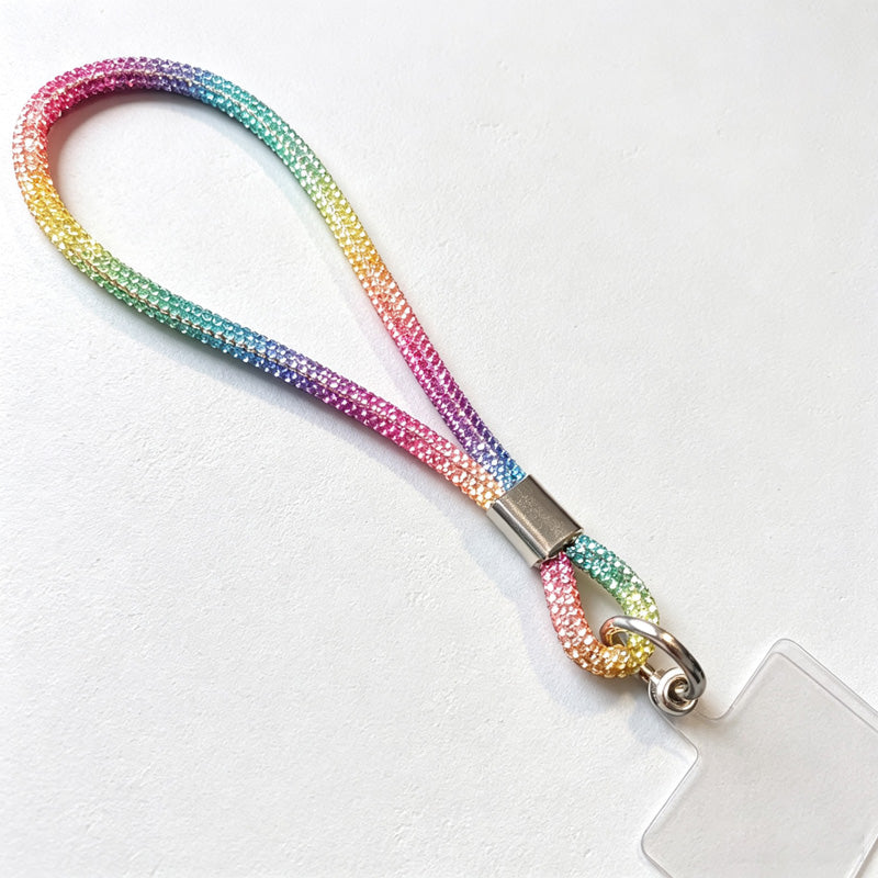 CouldNook Rhinestones Set Wrist Phone Strap with Wide Stone-Set Line