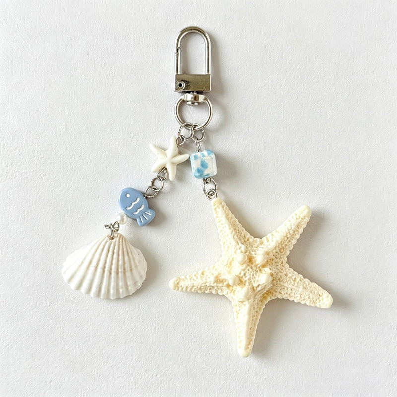 CouldNook Shell and Starfish Phone Charm - Loop Cord Attachment