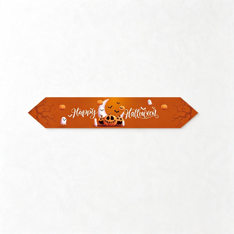 CouldNook Halloween Printed Table Runner‑Tassel Decor Table