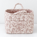 CouldNook Quilted Fabric Storage Basket - Twin Handles And Front Pocket