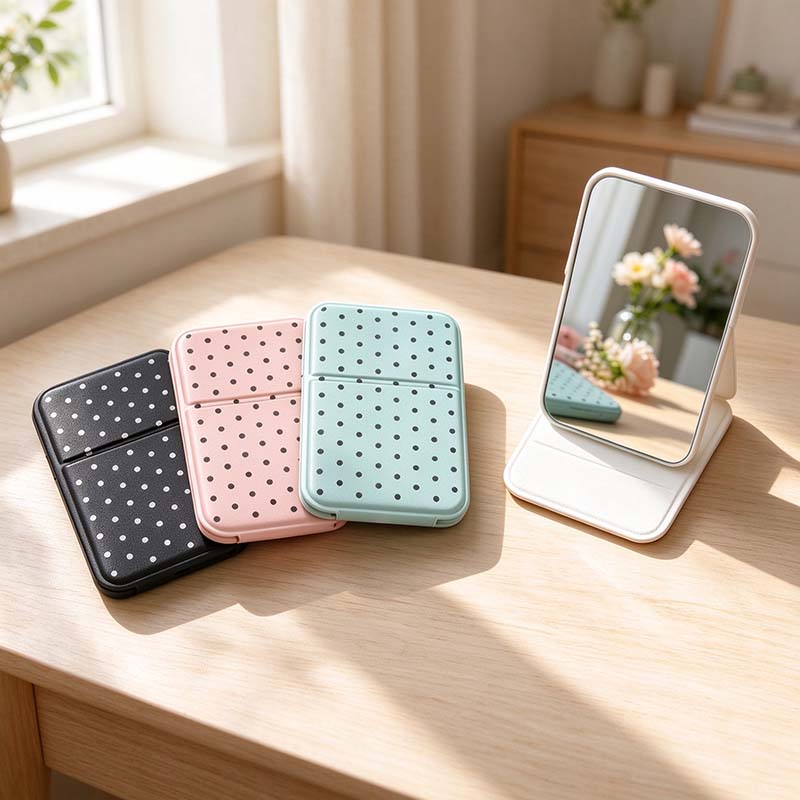 CouldNook Polka Dot Folding Mirror - Adjustable Cover Stand