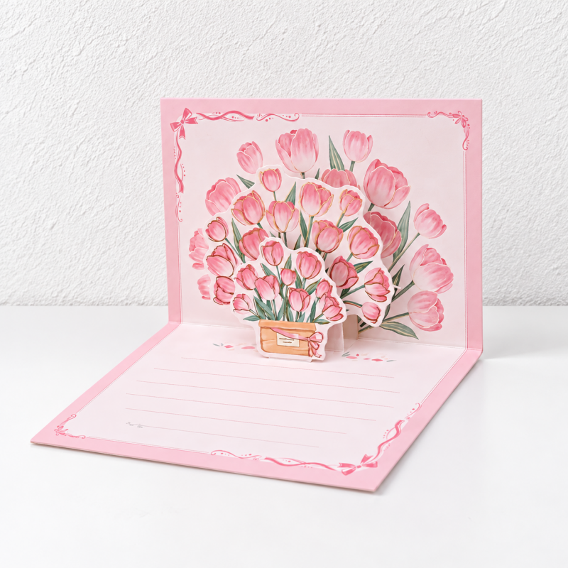 CouldNook Bouquet Greeting Card - Raised Floral Illustrations and Lined Message Panel