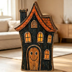 CouldNook Halloween Wooden Tabletop Block‑Ghost Black Cat Pumpkin Haunted House Decor