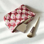 CouldNook Floral Quilted Cosmetic Bag - Padded Zip Pouch Styles