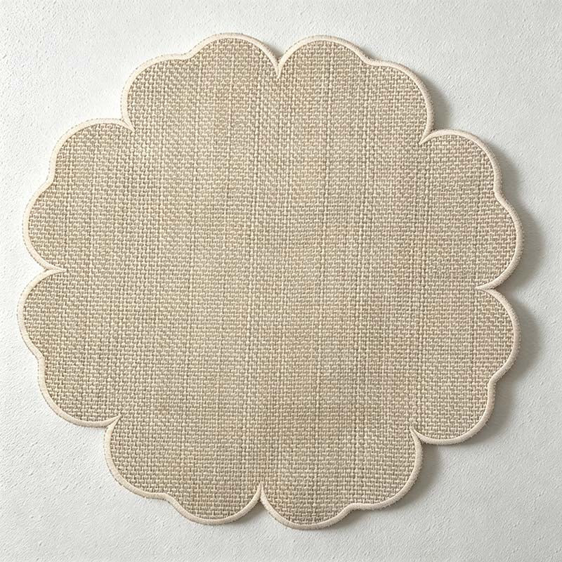 CouldNook Embroidered Round Placemat - Visible Embroidered Detail Home Display