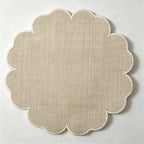 CouldNook Embroidered Round Placemat - Visible Embroidered Detail Home Display