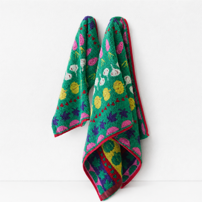 CouldNook Produce Pattern Cotton Towel - Colorful Fruit and Vegetable Designs
