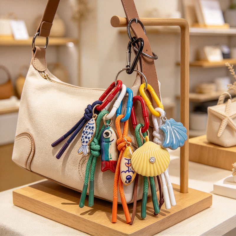 CouldNook Coastal Bag Charm - Knotted Cord and Clip