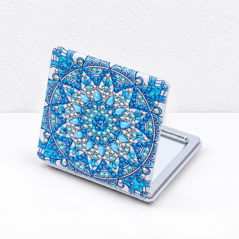 CouldNook Decorative Folding Mirror - Gem-Like Pattern And Double Reflective Interior