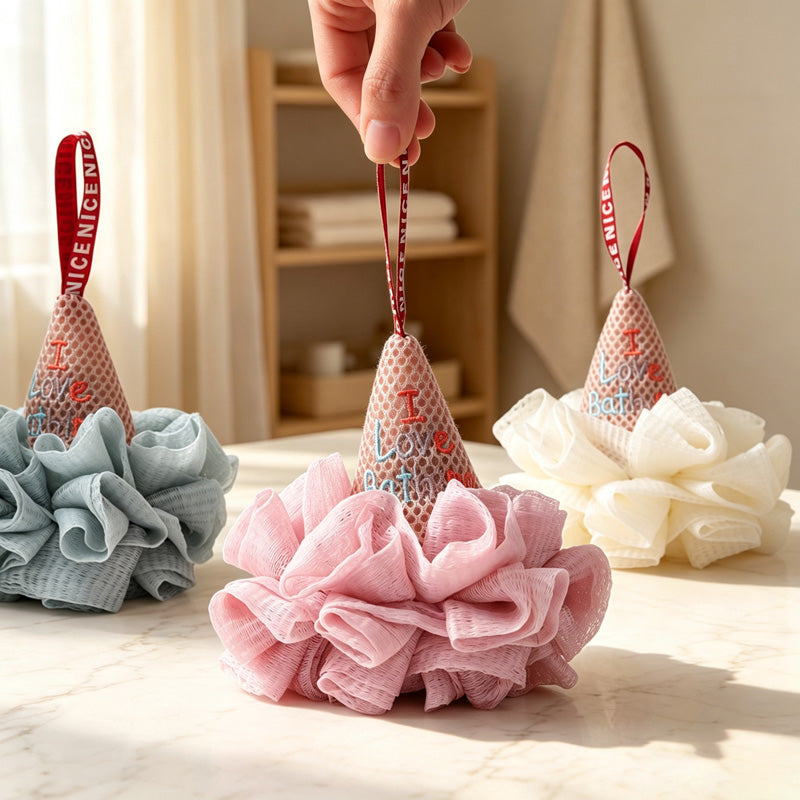 CouldNook Ice Cream Bath Sponge Ball - Cute Shower Accessory