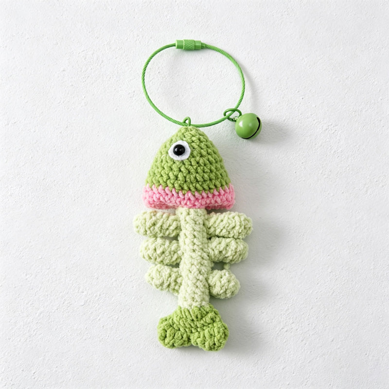 CouldNook Yarn Fish Skeleton Keychain - Four Body Colors