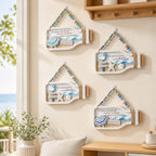 CouldNook Bottle-Shaped Wall Plaque - Coastal Scenes and Beaded Hanging Cord