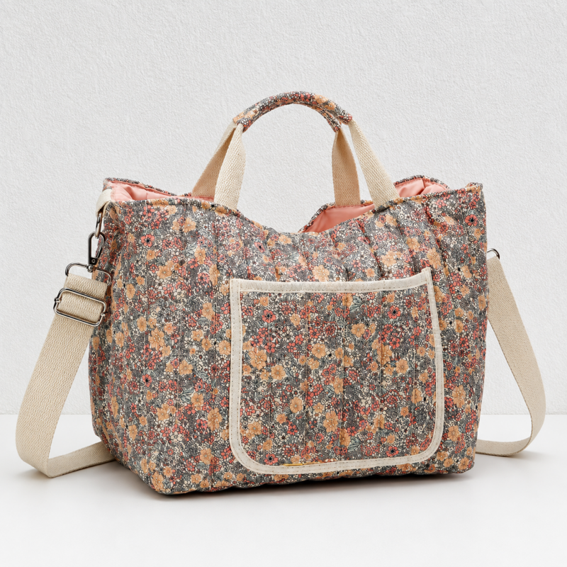 CouldNook Quilted Diaper Bag - Shoulder Strap and Front Pockets