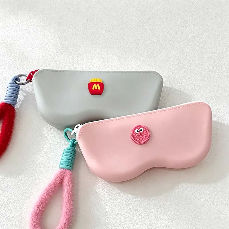 CouldNook Silicone Eyeglass Case - Zip Opening and Textured Wrist Loop