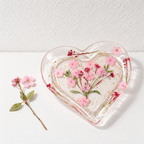 CouldNook Heart Jewelry Tray - Embedded Dried Flowers And Clear Resin