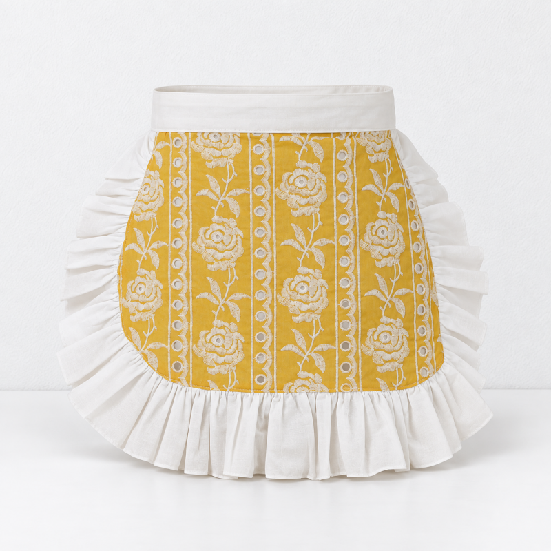 CouldNook Patterned Cooking Apron - Visible Embroidered Detail Kitchen Wear