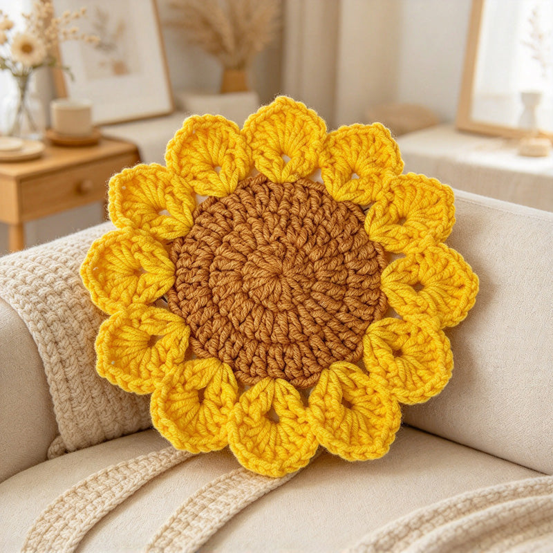 CouldNook Flower Coaster - Cotton Sunflower and Cherry Blossom Crochet Designs
