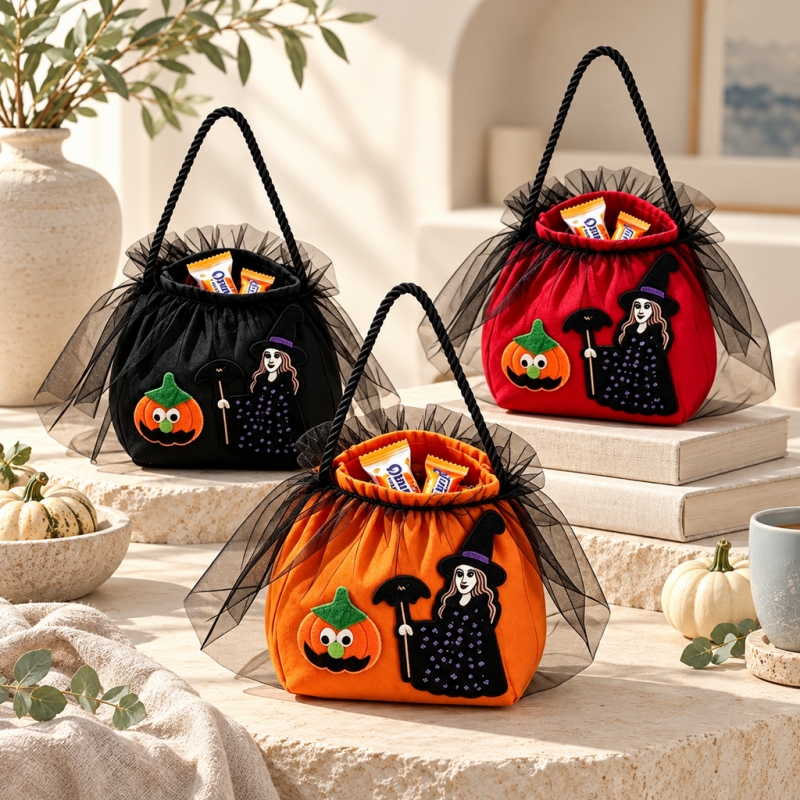 CouldNook Halloween Candy Tote Bag - Witch Pumpkin