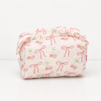 CouldNook Quilted Cosmetic Pouch - Ruffled Zipper and Printed Designs