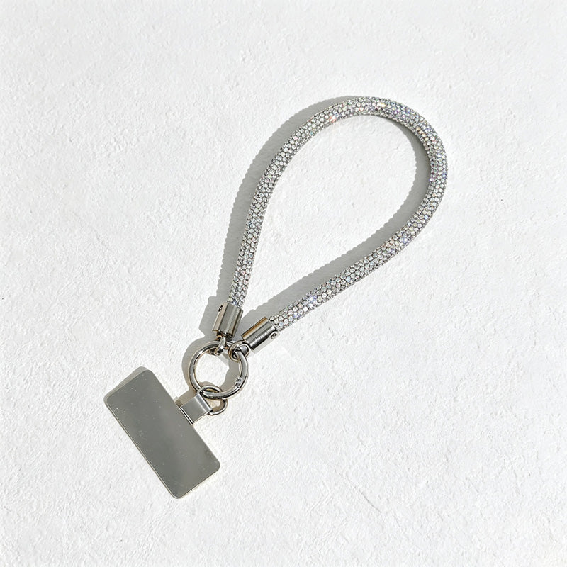 CouldNook Rhinestones Set Wrist Phone Strap with Square RhinestonesAccents
