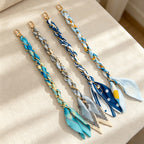 CouldNook Coastal Print Scarf Phone Wrist Strap - Chain Links