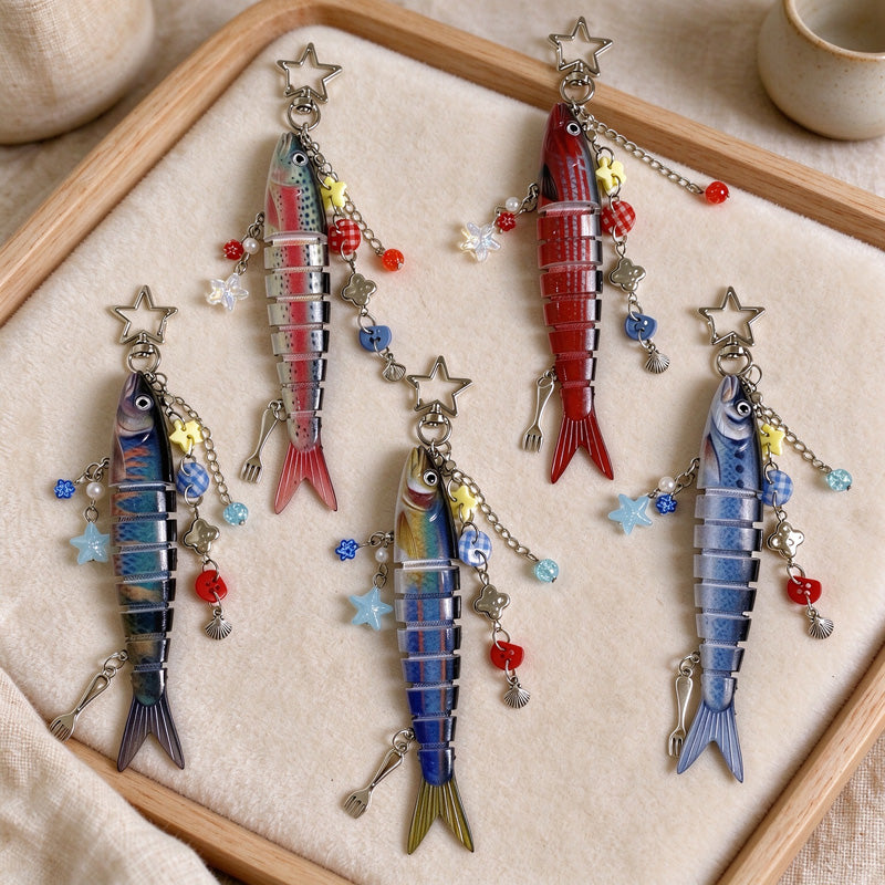 CouldNook Segmented Fish Keychain - Beaded Side Charms