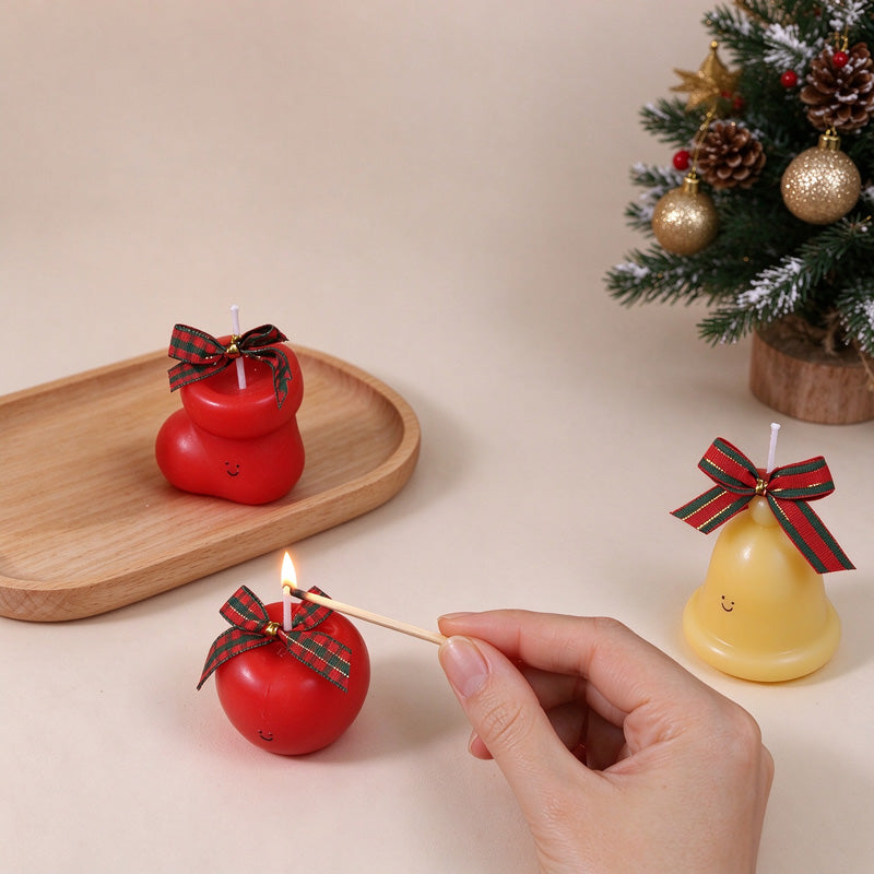 Christmas Scented Candle with Smiling Shape and Gift Box