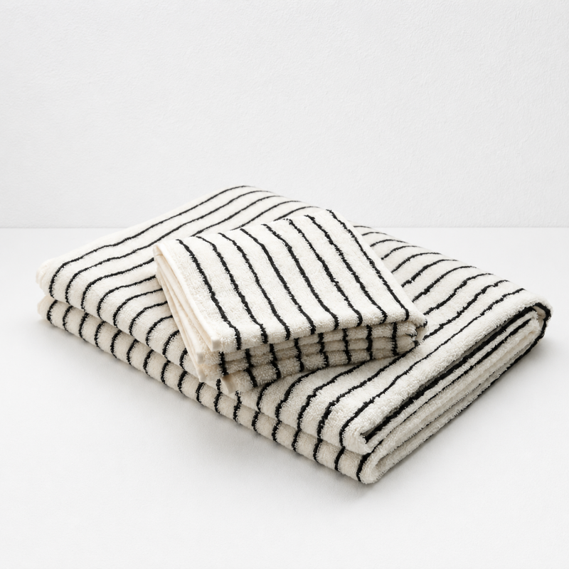 CouldNook Cotton Striped Towel - Coordinated Face and Bath Sizes