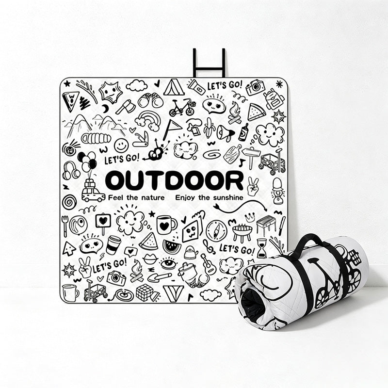 CouldNook Doodle Picnic Mat - Roll-Up Carrying Strap Collection