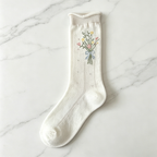 CouldNook Ribbon Lace-Up Calf Socks - Soft Shoe Accent