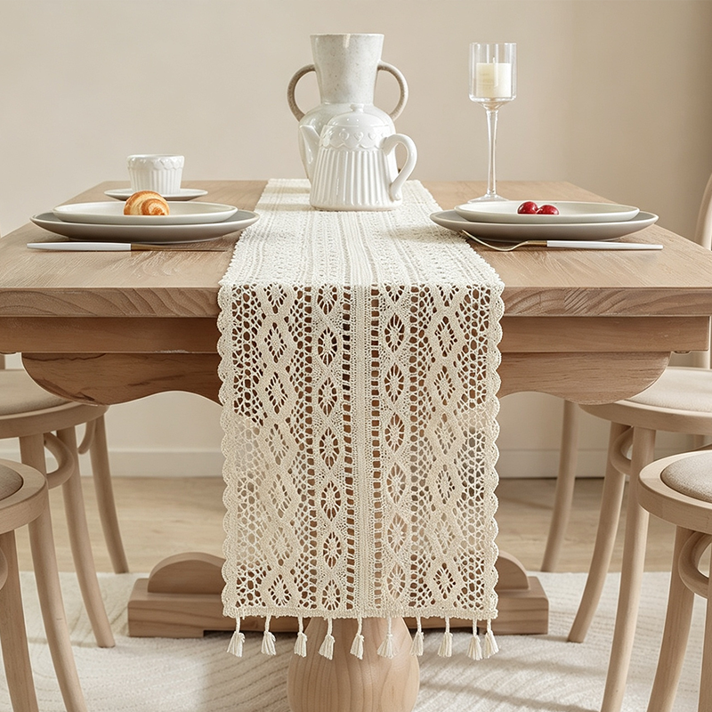 CouldNook Crochet-Look Table Runner - Console Table Accent