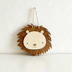 CouldNook Wooden Lion Wall Hanging - Layered Nursery Design