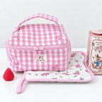 CouldNook Gingham Makeup Case - Lift Up Lid