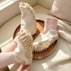 CouldNook Floor Cleaning Socks - Tufted Soles And Striped Ribbed Cuffs