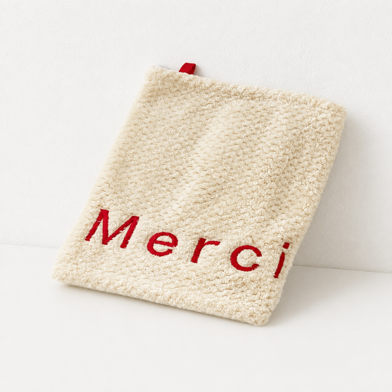 CouldNook Embroidered Coral Fleece Hand Towel - Hanging Loop
