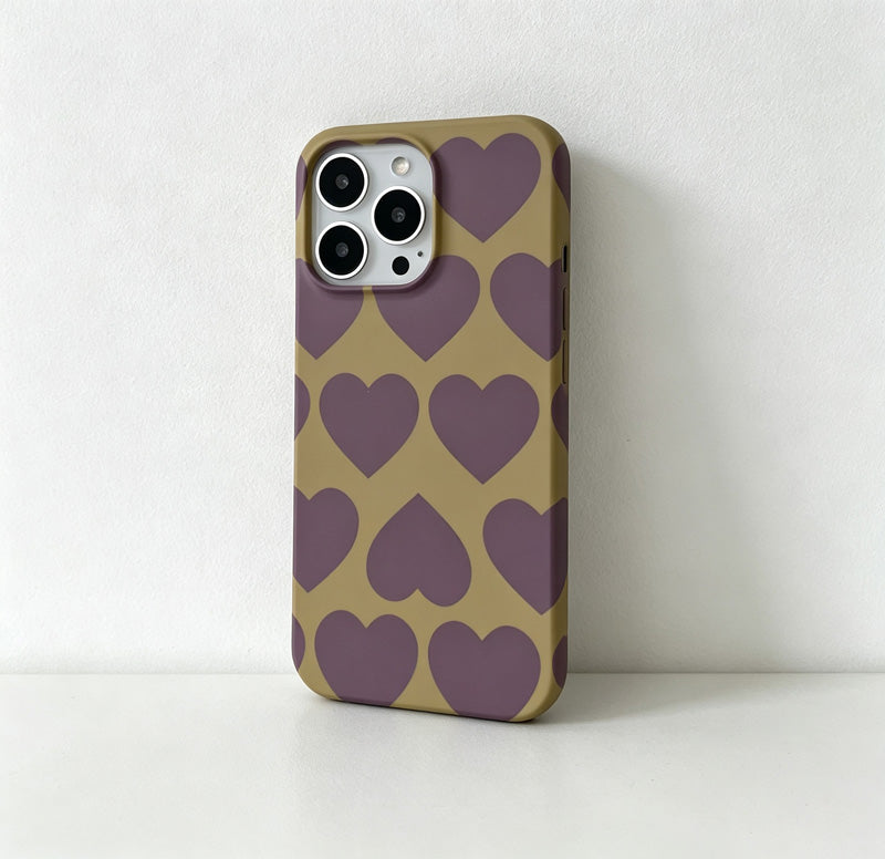 CouldNook iPhone 17 Series Geometric Heart Phone Case - Warm Pattern Cover